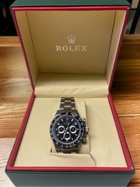 Rolex Black Dial Stainless Steel Chronograph with Silver Bracelet